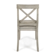 Ricks Dining Chair Set of 2- X Shape Back- Light Gray Acacia Wood Frame