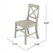 Ricks Dining Chair Set of 2- X Shape Back- Light Gray Acacia Wood Frame