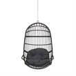 Fam Outdoor Hanging Lounge Chair Swing- Teardrop Design Gray Rattan