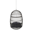 Fam Outdoor Hanging Lounge Chair Swing- Teardrop Design Gray Rattan