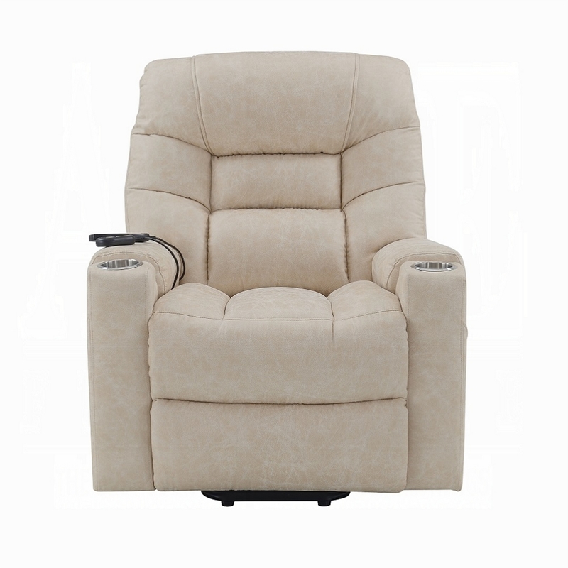 Aira Power Recliner Lift Chair with Heating Massage- Gray Faux Leather