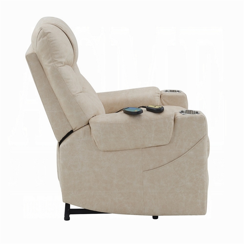Aira Power Recliner Lift Chair with Heating Massage- Gray Faux Leather