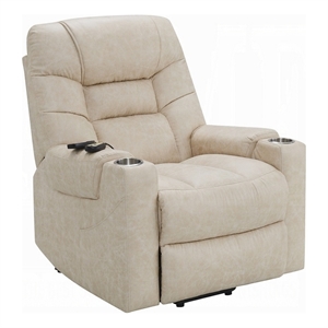 Aira Power Recliner Lift Chair with Heating Massage- Gray Faux Leather