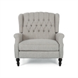 Jade Oversize Wide Chair Manual Recliner- Light Gray Tufted