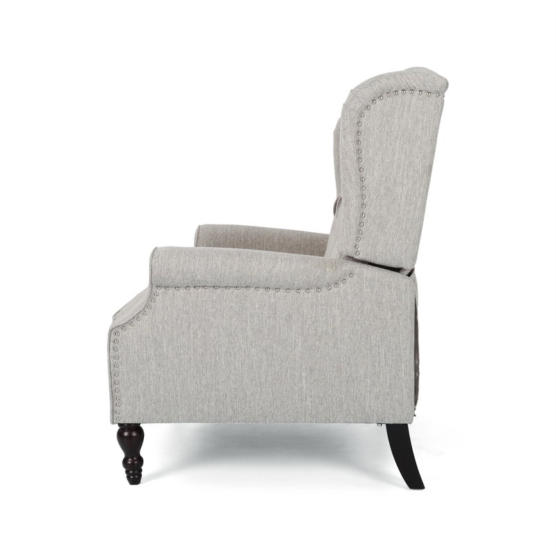 Jade Oversize Wide Chair Manual Recliner- Light Gray Tufted