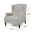 Jade Oversize Wide Chair Manual Recliner- Light Gray Tufted