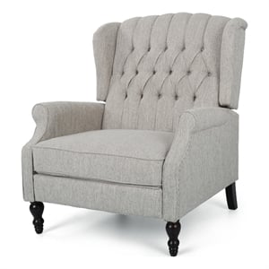 Jade Oversize Wide Chair Manual Recliner- Light Gray Tufted
