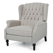 Jade Oversize Wide Chair Manual Recliner- Light Gray Tufted