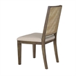 Andy Dining Side Chair Set of 2- Woven Rattan- Gray Fabric- Brown Wood