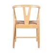 Cera Dining Chair Set of 2- Handwoven Rope Seat- Natural Brown Wood