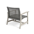 Bops Outdoor Club Chair Set of 2- Graywash Acacia Wood- Gray Wicker