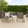 Bops Outdoor Club Chair Set of 2- Graywash Acacia Wood- Gray Wicker