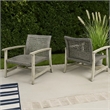 Bops Outdoor Club Chair Set of 2- Graywash Acacia Wood- Gray Wicker