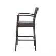 Fela Outdoor Barstool Chair Set of 2- Wicker Woven- Brown Iron Frame