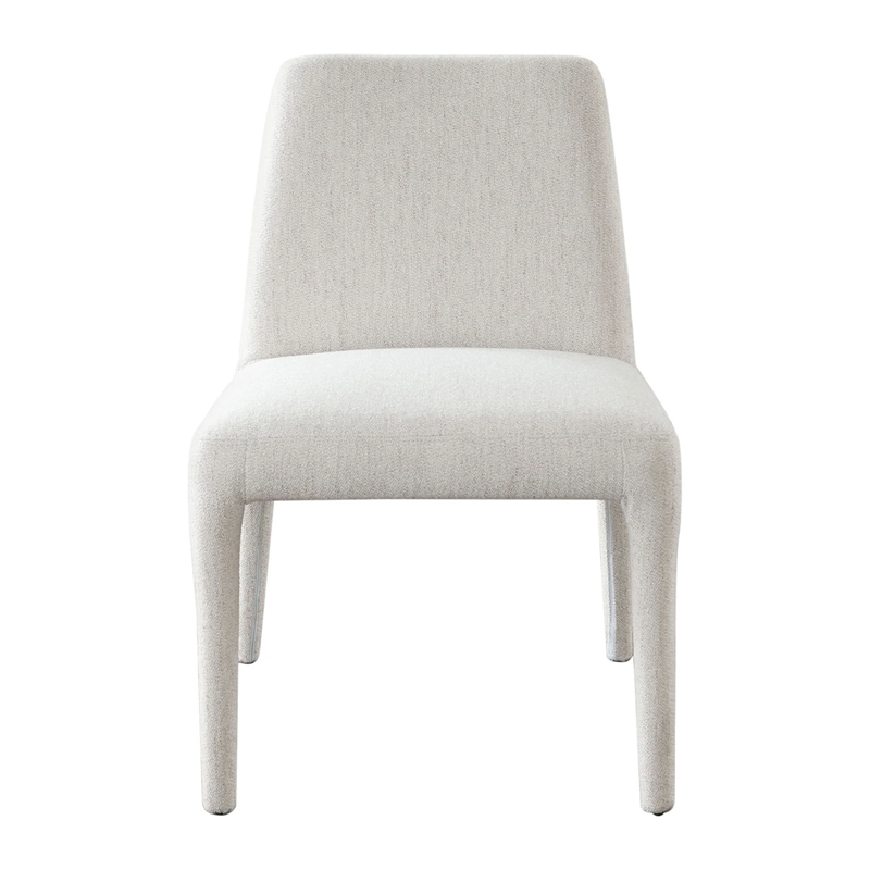 Hena Dining Side Chair Set of 2- Light Oat Polyester Upholstered Frame