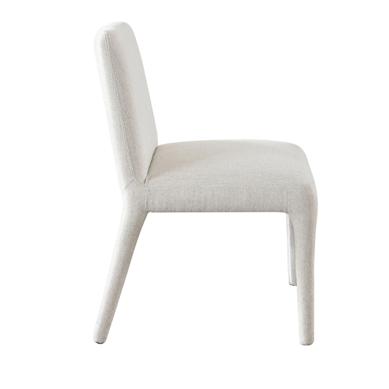 Hena Dining Side Chair Set of 2- Light Oat Polyester Upholstered Frame