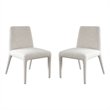Hena Dining Side Chair Set of 2- Light Oat Polyester Upholstered Frame
