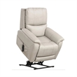 Lift Chair with Power Headrest- Light Gray Faux Leather- USB Charging