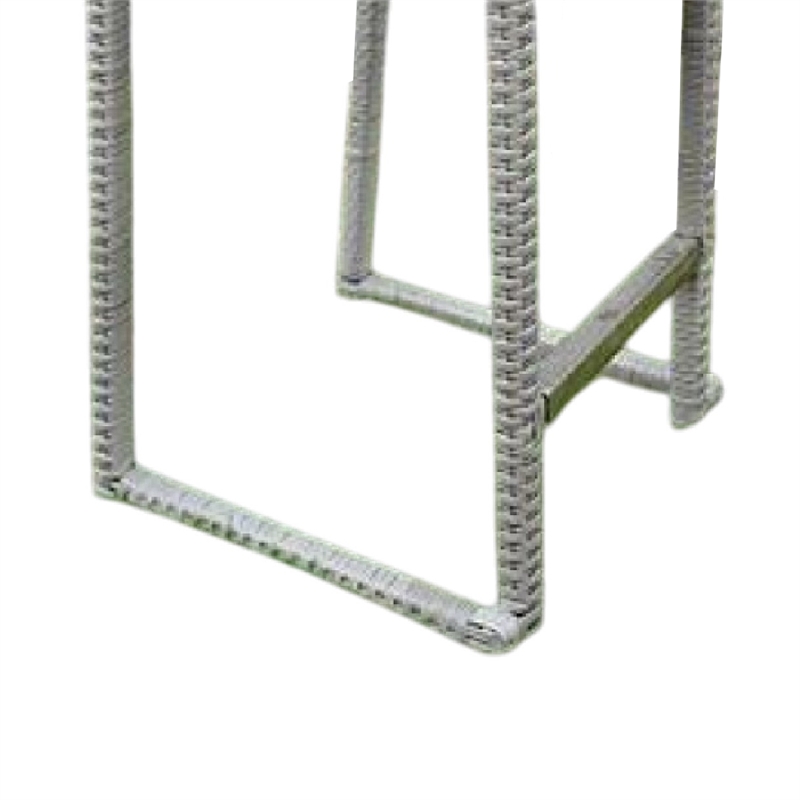 Mio Barstool Chair Set of 6- Thick Seat Cushion- Gray Wicker Frame