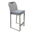 Mio Barstool Chair Set of 6- Thick Seat Cushion- Gray Wicker Frame