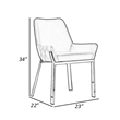Fuma 23 Inch Set of 2 Dining Chairs- Foam Fill- Black Faux Leather- Silver