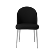 Era 24 Inch Set of 2 Dining Chairs- Curved Back- Black Faux Leather- Chrome