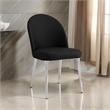 Era 24 Inch Set of 2 Dining Chairs- Curved Back- Black Faux Leather- Chrome