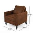 Ada Accent Chair- Plush Pillow Back- Textured Brown Microfiber Design