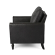Ada Accent Chair- Plush Pillow Back- Textured Black Microfiber Design