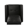 Ada Accent Chair- Plush Pillow Back- Textured Black Microfiber Design