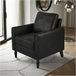 Ada Accent Chair- Plush Pillow Back- Textured Black Microfiber Design