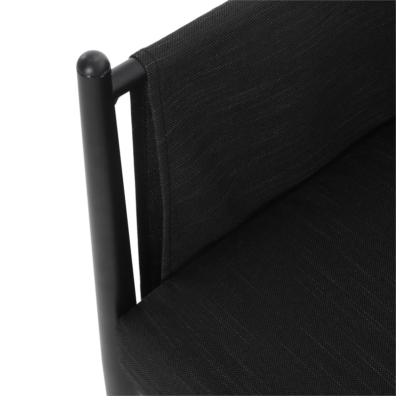 Jackie Outdoor Club Accent Chair- Black- Dark Gray Cushions- Aluminium