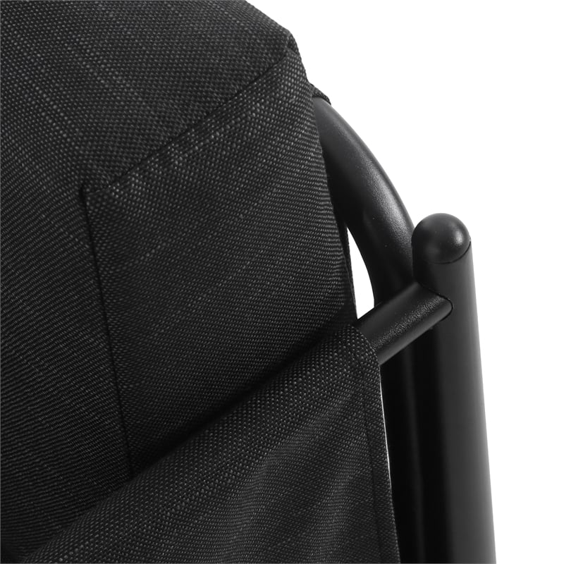 Jackie Outdoor Club Accent Chair- Black- Dark Gray Cushions- Aluminium