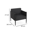 Jackie Outdoor Club Accent Chair- Black- Dark Gray Cushions- Aluminium