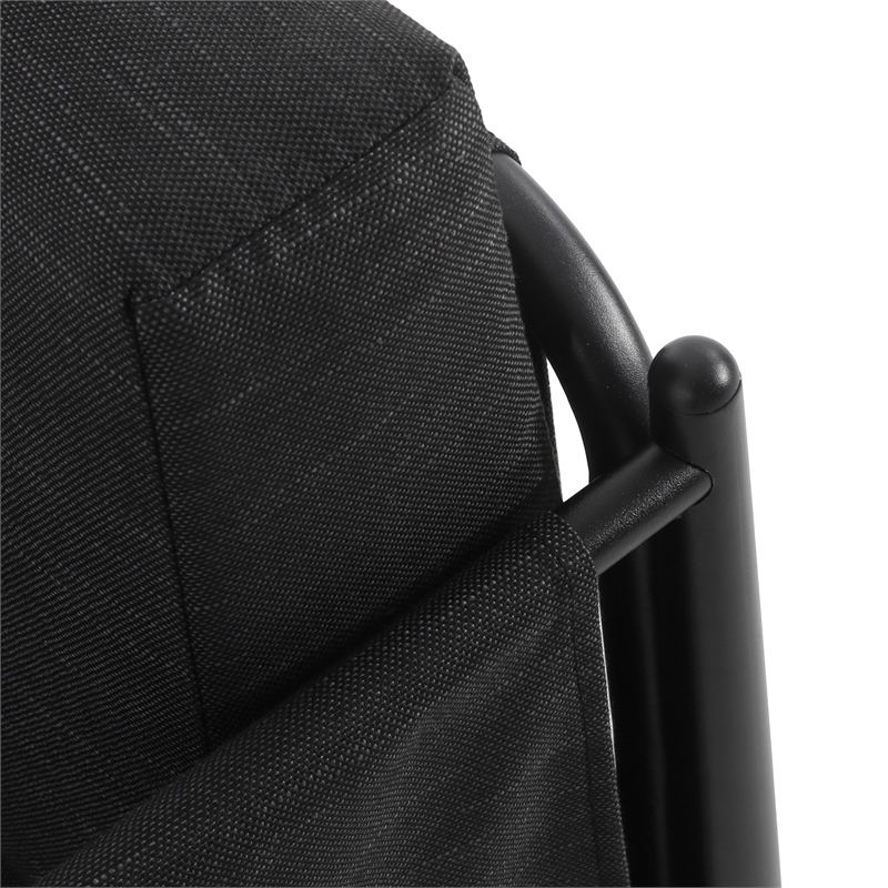 Jackie Outdoor Club Accent Chair- Black- Dark Gray Cushions- Aluminium