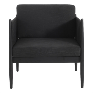 Jackie Outdoor Club Accent Chair- Black- Dark Gray Cushions- Aluminium
