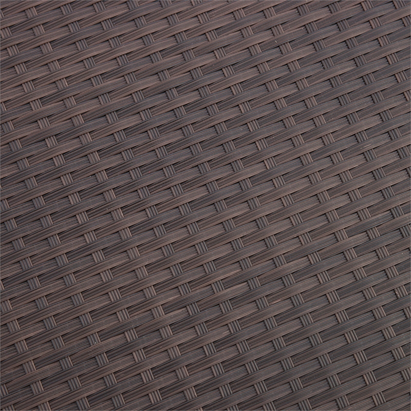 Honi 4pc Outdoor Table Set- 2 Accent Chairs 1 Loveseat- Brown Rattan- Iron