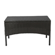Orry 4pc Outdoor Table Set- 1 Loveseat- 2 Accent Chairs- Tan- Brown Rattan