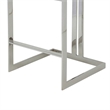 Suki 30 Inch Barstool Chair- Gray Velvet Seat- Silver Stainless Steel