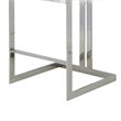 Suki 30 Inch Barstool Chair- White Faux Fur- Silver Stainless Steel Frame