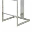 Suki 30 Inch Barstool Chair- White Faux Leather- Silver Stainless Steel