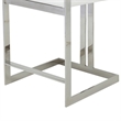 Suki 26 Inch Counter Stool Chair- White Faux Leather- Stainless Steel