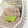 Sia 69 Inch Outdoor Swing Hanging Loveseat Chair- Rattan Basket Seat- White