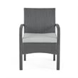 Orry 4pc Outdoor Table Set- 1 Loveseat- 2 Accent Chairs- Dark Gray Finish