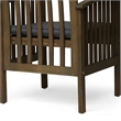 Gerry Dining Chair- Slatted Back Outdoor Natural Brown Wood- Dark Gray