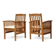 Gerry Dining Chair- Traditional Slat Design Brown Acacia Wood- Beige Fabric