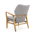 Keya Accent Chair- 1 Pillow- Gray- Button Tufted Back- Light Brown Wood