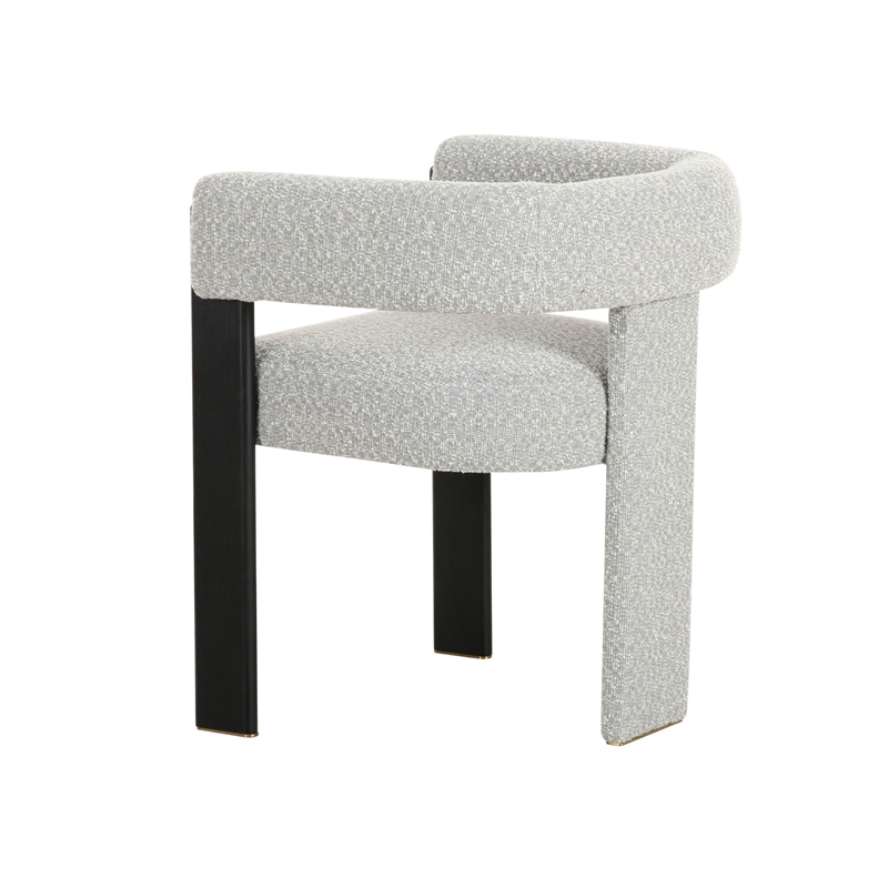 Anta Dining Chair- Curved Modern Art Style- Light Gray Polyester Blend