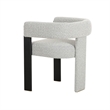 Anta Dining Chair- Curved Modern Art Style- Light Gray Polyester Blend