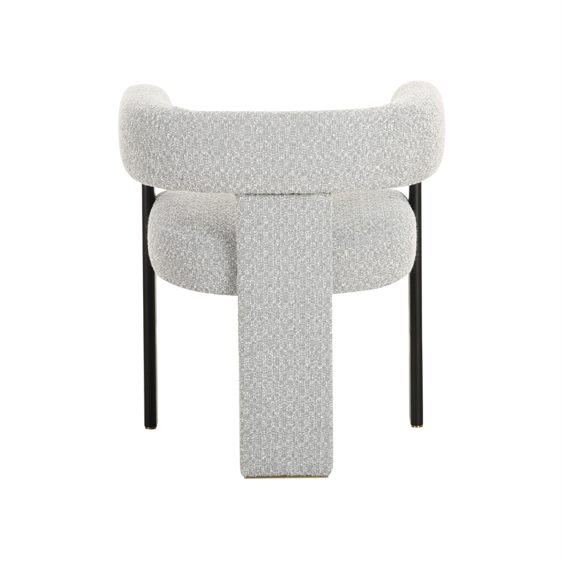 Anta Dining Chair- Curved Modern Art Style- Light Gray Polyester Blend